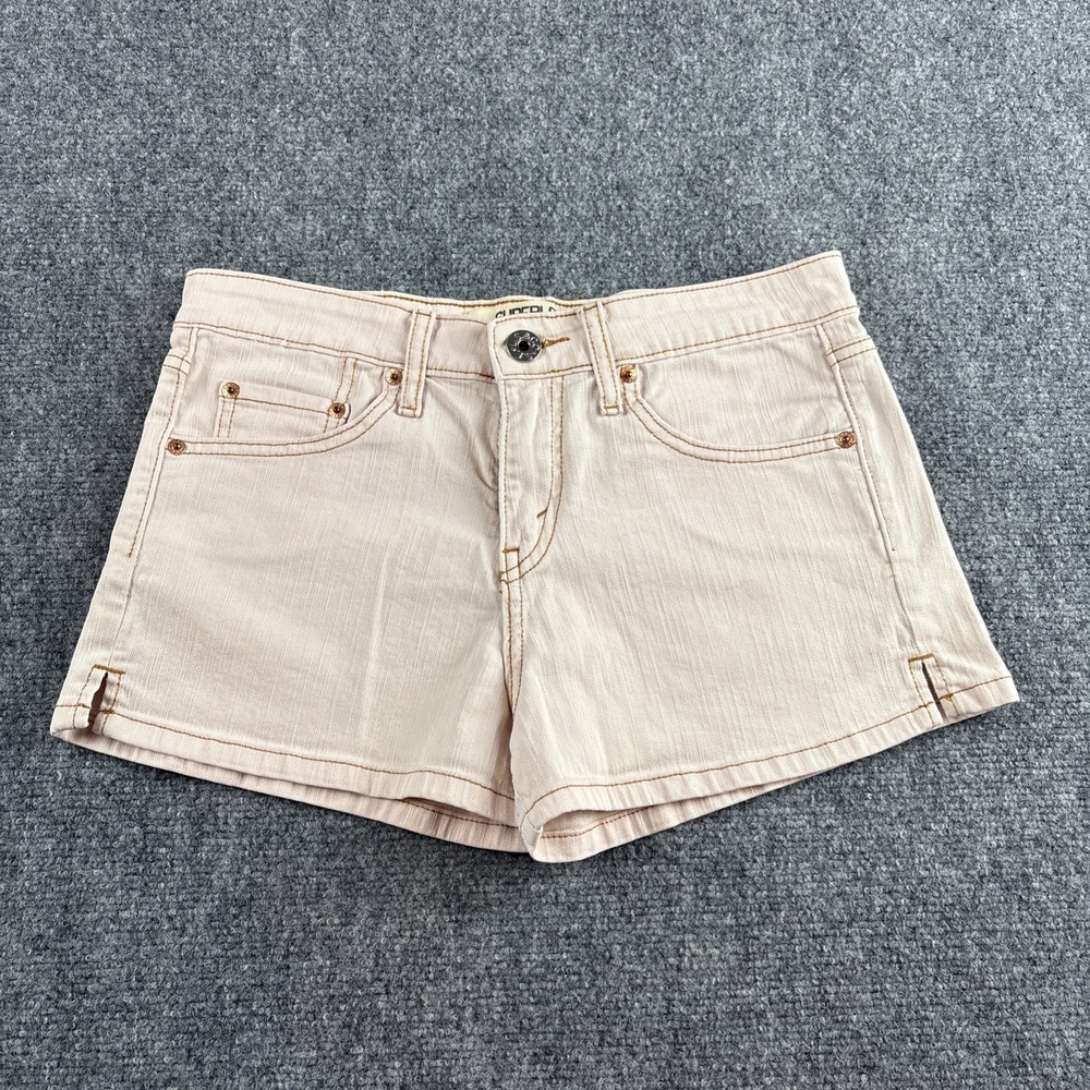 Vintage Levi's 518 Superlow Shorts Peach Pink White Tab Size 9 Y2K Pastel